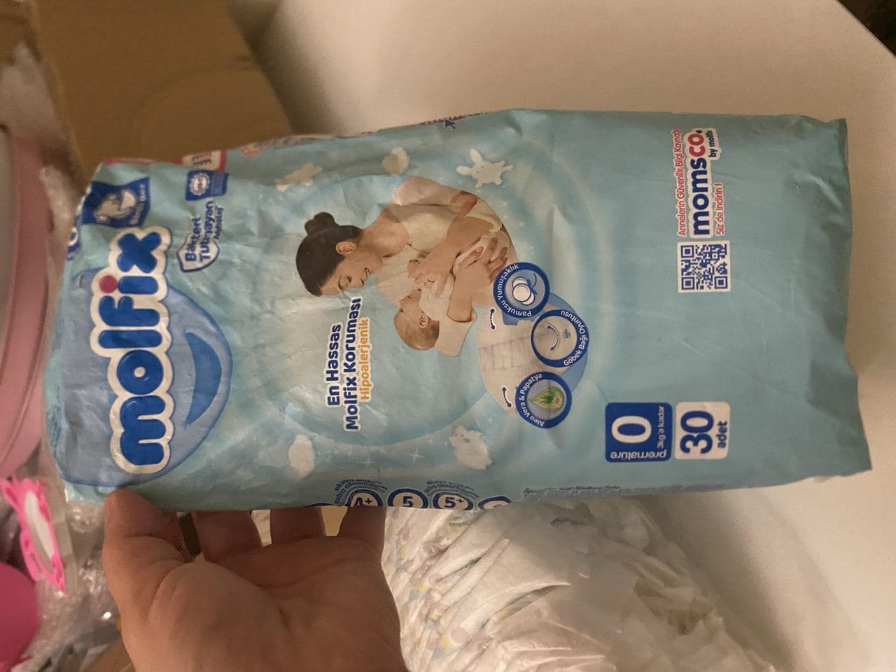 Prematüre bebek bezi 1 paket molfix 0 beden